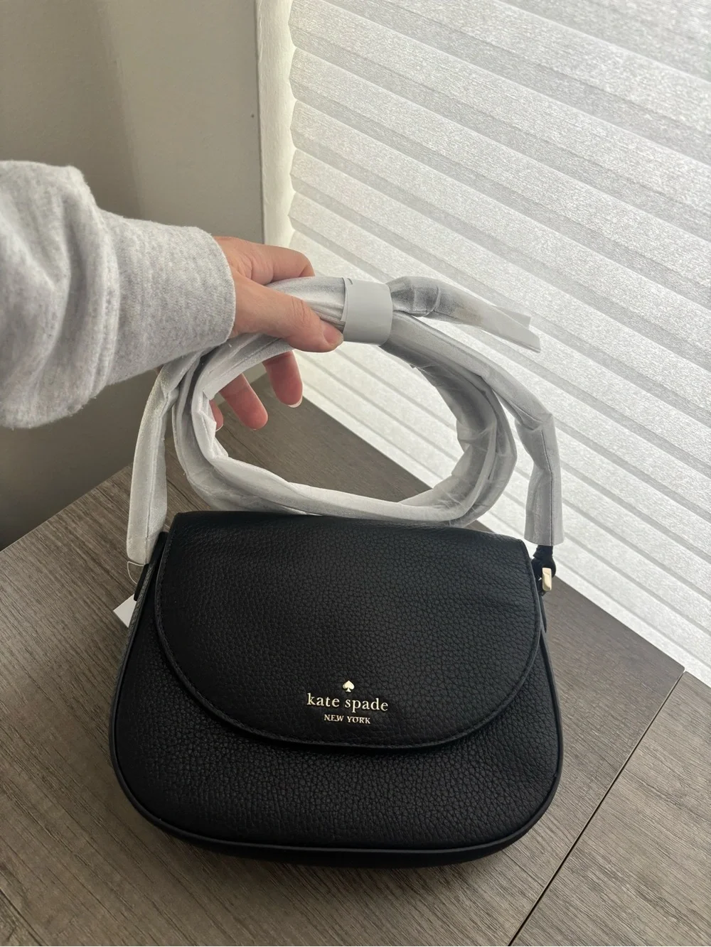 Kate Spade Leila Pebbled Leather Mini Flap Crossbody Bag - Black